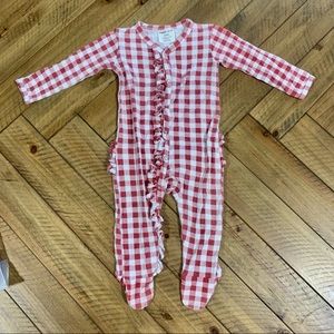 SpearmintLOVE Brick Gingham Ruffle Footie